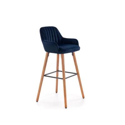 CHAIR H 93, WALNUT / DARK BLUE